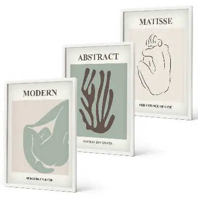 Kompozycja obrazów na ścianę Stylowe abstrakcyjne obrazy Matisse