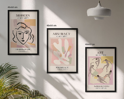 Zestaw 3 obrazów do salonu Stylowe portrety w pastelach