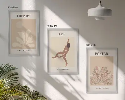 Kompozycja obrazów na ścianę abstrakcyjne formy Matisse