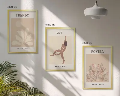 Kompozycja obrazów na ścianę abstrakcyjne formy Matisse