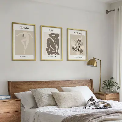 Figury roślinne Matisse zestaw 3 obrazów do salonu