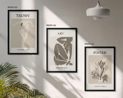 Figury roślinne Matisse zestaw 3 obrazów do salonu