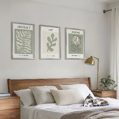Kompozycja obrazów na ścianę wzory roślinne w stylu Matisse'a