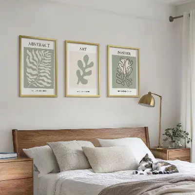 Kompozycja obrazów na ścianę wzory roślinne w stylu Matisse'a