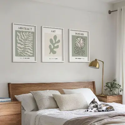 Kompozycja obrazów na ścianę wzory roślinne w stylu Matisse'a