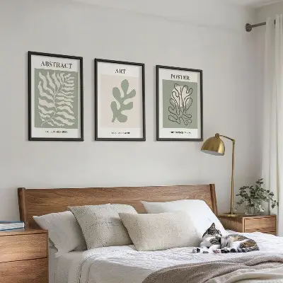 Kompozycja obrazów na ścianę wzory roślinne w stylu Matisse'a