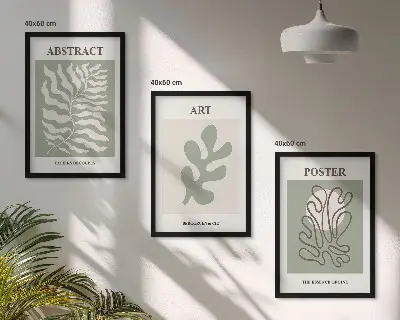 Kompozycja obrazów na ścianę wzory roślinne w stylu Matisse'a