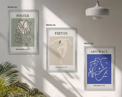Zestaw 3 obrazów do salonu pastelowe grafiki Henri Matisse