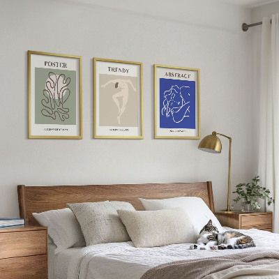 Zestaw 3 obrazów do salonu Henri Matisse pastelowe grafiki