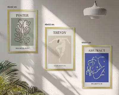 Zestaw 3 obrazów do salonu pastelowe grafiki Henri Matisse