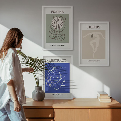 Zestaw 3 obrazów do salonu Henri Matisse pastelowe grafiki