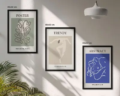 Zestaw 3 obrazów do salonu pastelowe grafiki Henri Matisse