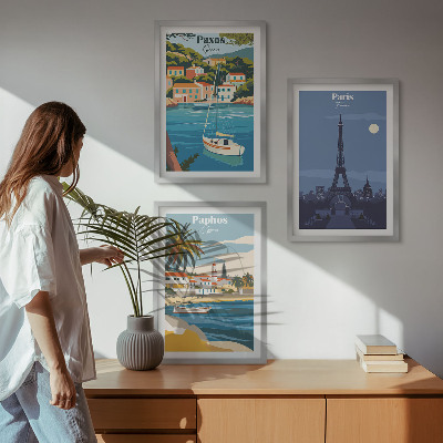 Zestaw obrazów do salonu Nadmorskie miasta i architektura