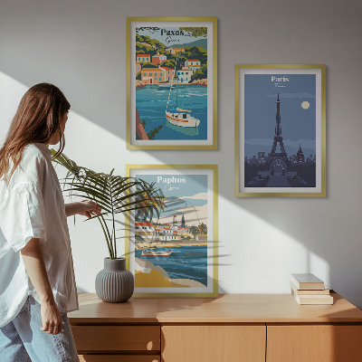 Zestaw obrazów do salonu Nadmorskie miasta i architektura