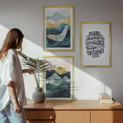 Zestaw obrazów do salonu abstrakcyjne góry pełne inspiracji