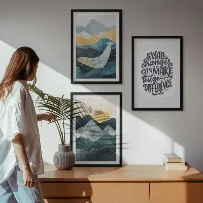 Zestaw obrazów do salonu abstrakcyjne góry pełne inspiracji