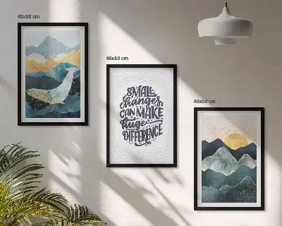Zestaw obrazów do salonu abstrakcyjne góry pełne inspiracji