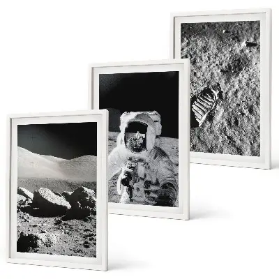 Kompozycja obrazów na ścianę z motywem księżyca i astronauty od NASA