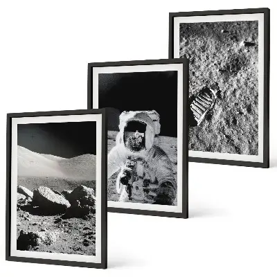 Kompozycja obrazów na ścianę z motywem księżyca i astronauty od NASA