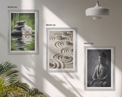 Zestaw 3 obrazów do salonu Relaksujący widok Budda Zen