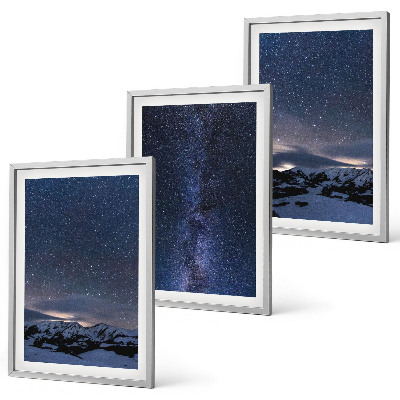 Kompozycja obrazów na ścianę Nocne niebo góry gwiazdy