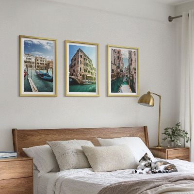 Zestaw 3 obrazów do salonu Wenecja kanały architektura