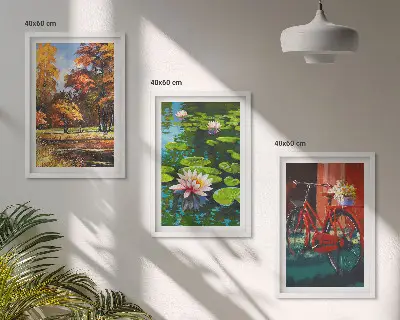 Kompozycja obrazów na ścianę kolory jesieni z motywem lilii na taras