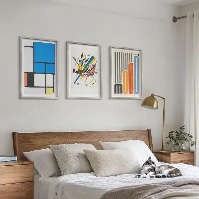 Zestaw obrazów do salonu Abstrakcyjne nowoczesne geometrie