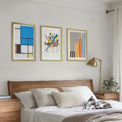 Zestaw obrazów do salonu Abstrakcyjne nowoczesne geometrie