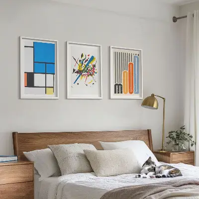 Zestaw obrazów do salonu Abstrakcyjne nowoczesne geometrie