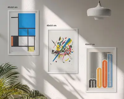 Zestaw obrazów do salonu Abstrakcyjne nowoczesne geometrie