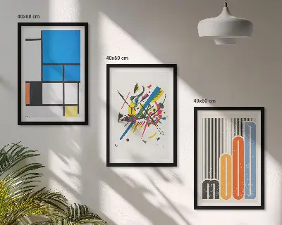 Zestaw obrazów do salonu Abstrakcyjne nowoczesne geometrie