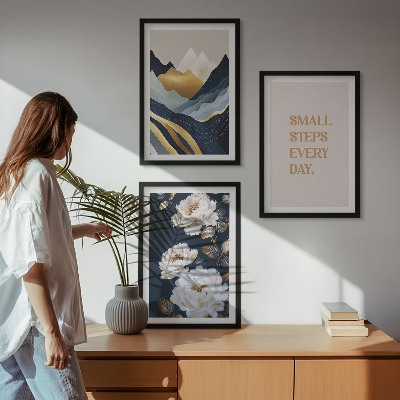 Kompozycja obrazów na ścianę Abstrakcyjne góry kwiaty inspiracja