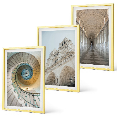 Zestaw obrazów do salonu Schody spiralne katedry fasada