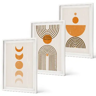Kompozycja obrazów na ścianę w stylu boho minimalistyczne dekoracje