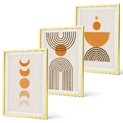 Kompozycja obrazów na ścianę w stylu boho minimalistyczne dekoracje