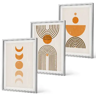 Kompozycja obrazów na ścianę w stylu boho minimalistyczne dekoracje