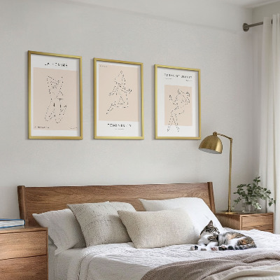 Zestaw 3 obrazów do salonu Sylwetki kobiet minimalizm poster