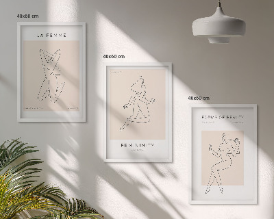 Zestaw 3 obrazów do salonu Sylwetki kobiet minimalizm poster