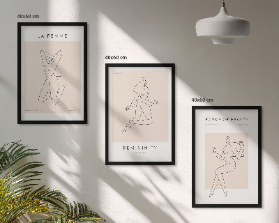 Zestaw 3 obrazów do salonu Sylwetki kobiet minimalizm poster
