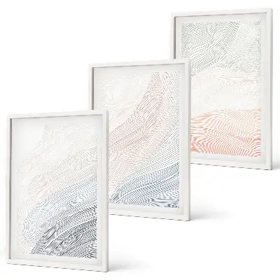 Zestaw obrazów do salonu Abstrakcyjne fale tektura pastel