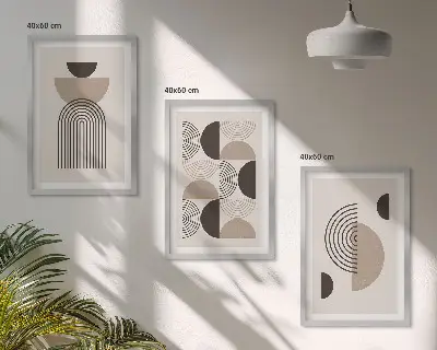 Kompozycja obrazów na ścianę abstrakcyjne wzory w stylu minimalistycznym