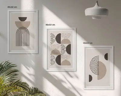 Kompozycja obrazów na ścianę abstrakcyjne wzory w stylu minimalistycznym