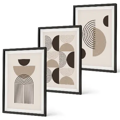 Kompozycja obrazów na ścianę abstrakcyjne wzory w stylu minimalistycznym