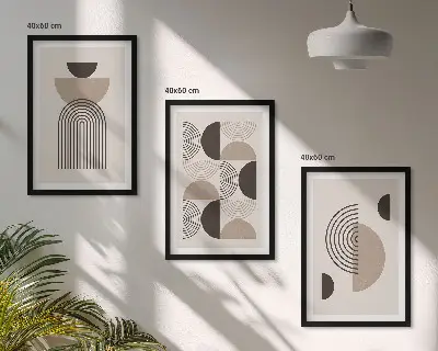 Kompozycja obrazów na ścianę abstrakcyjne wzory w stylu minimalistycznym