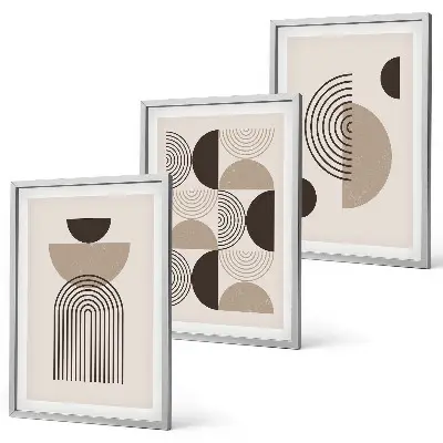 Kompozycja obrazów na ścianę abstrakcyjne wzory w stylu minimalistycznym