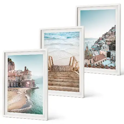 Zestaw obrazów do salonu Letnie pastelowe widoki plaża