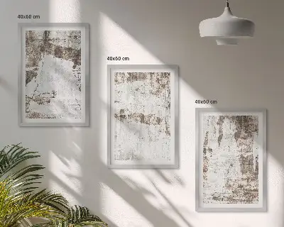 Zestaw obrazów do salonu abstrakcyjne wzory w kolorach bieli i brązu