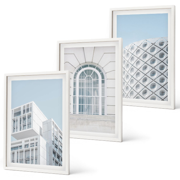 Kompozycja obrazów na ścianę Nowoczesna architektura geometria