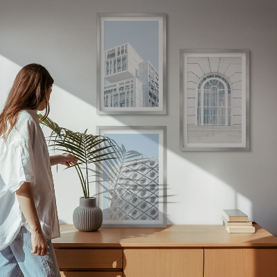Kompozycja obrazów na ścianę Nowoczesna architektura geometria